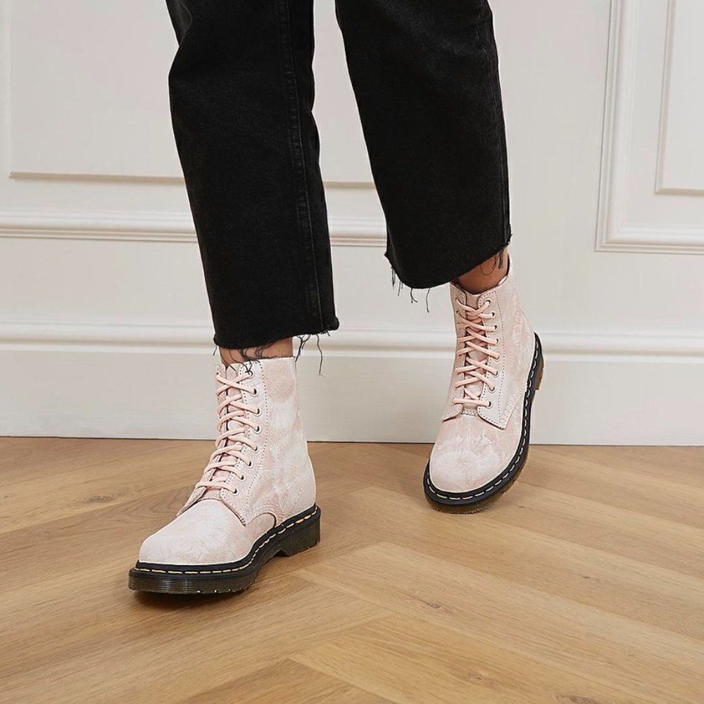 Dr. Martens 1460 Pascal Tie-Dye Suede Ankle Combat Platform Boot 8 Boho Grunge